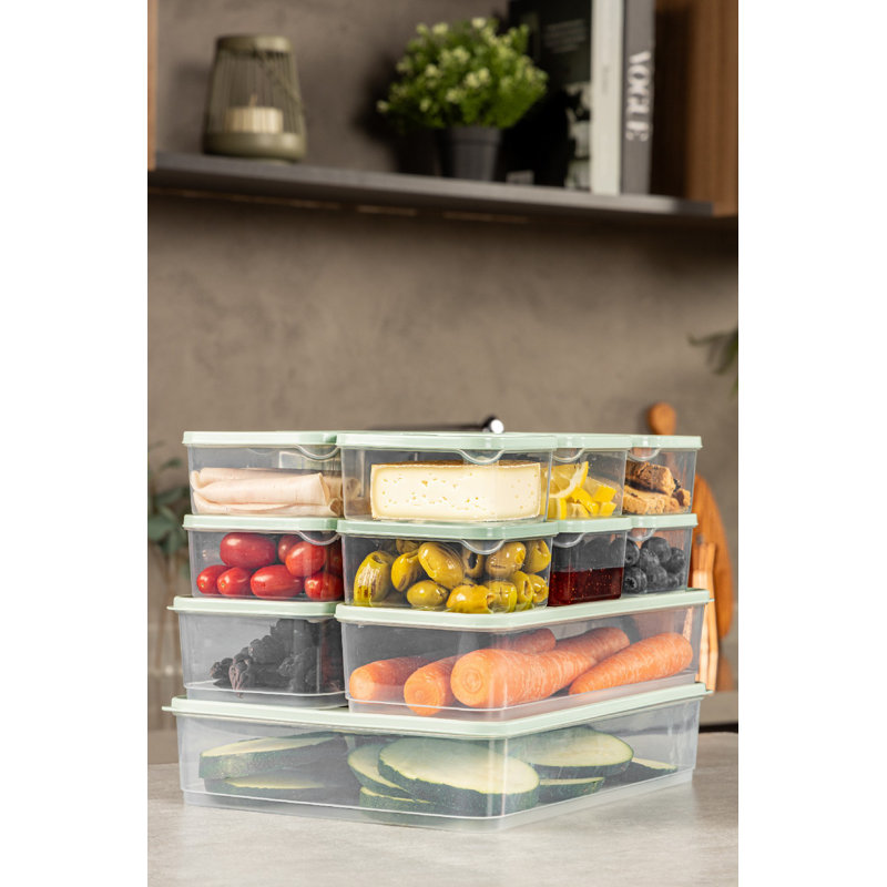 15-Piece Mint Storage Box Set, 100% Plastic | Includes 2 Large Boxes (4.3 x 11.8 x 2.8 in, 56.2 fl oz), 1 Medium Box (9.1 x 11.4 x 2.6 in, 118.3 fl oz), 12 Small Boxes (3.5 x 4.1 x 2.2 in, 11.8 fl oz) | Dishwasher Safe, Ideal for Organizing Home & Office