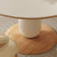 Creamy Round Dining Table with Wooden Accent-106778126