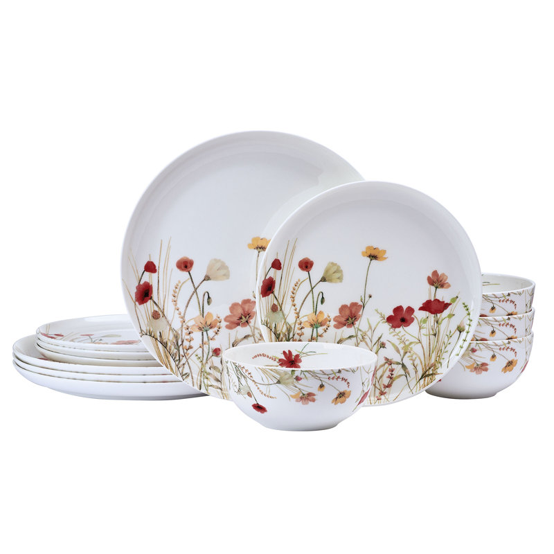 Mikasa Meadow Serenade Dinnerware Set, 12 Piece, Service For 4