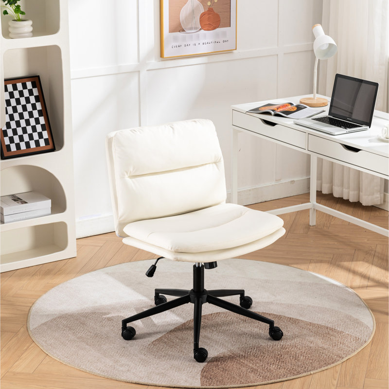 Fauteuil pivotant 360 avec hauteur réglable, blanc pour bureau et chaise de hauteur, pieds nettoyables, Blanc