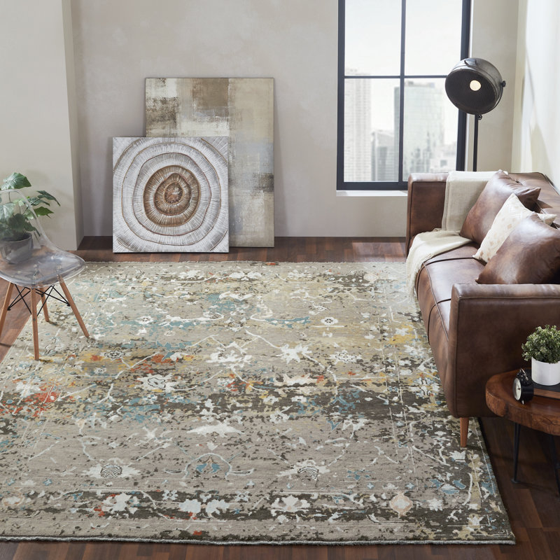 Tapis noué à la main Jiron Ember Fade, Rectangle 12 pi x 15 pi