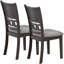 Chaises d'appoint de salle à manger à finition grise avec coussins et dossier unique