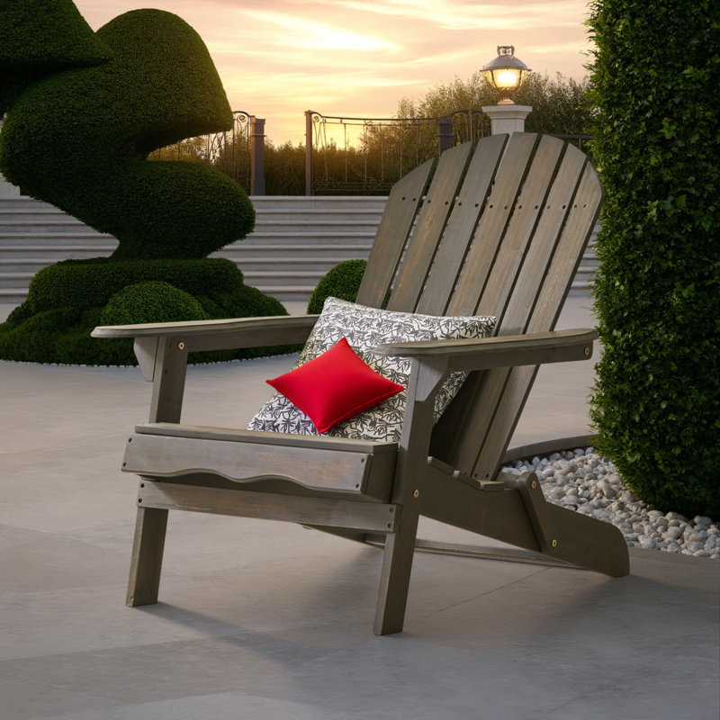 Chaise Adirondack pliante en bois d'acacia, Taupe