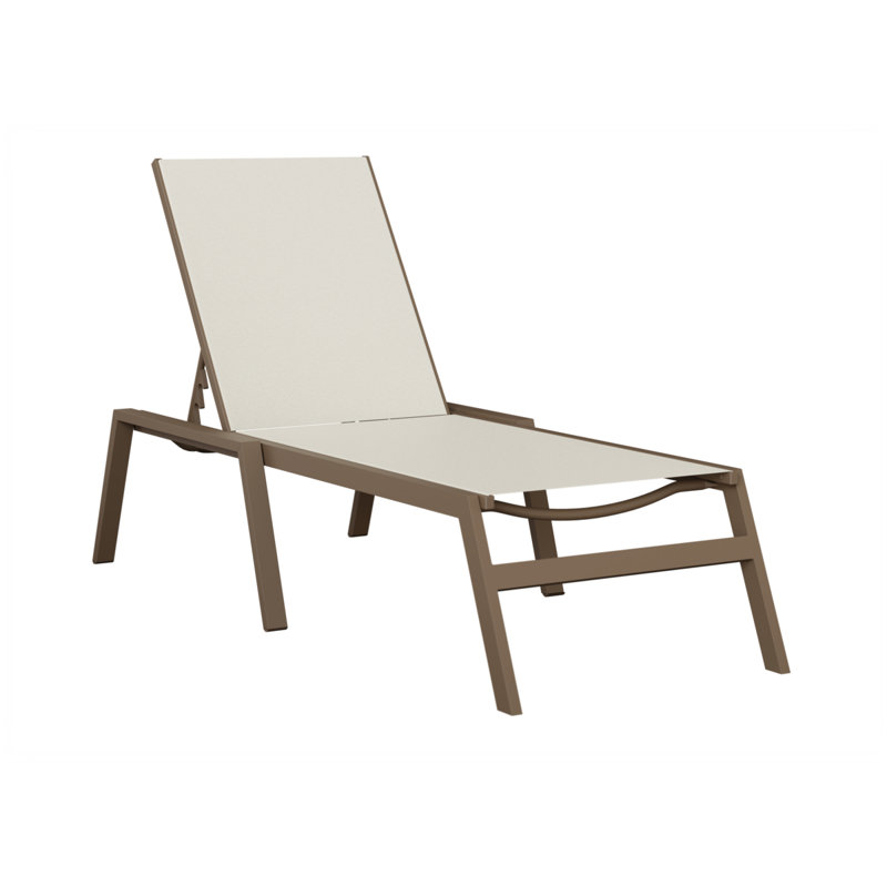 Chaise longue sans accoudoirs Berlin Gardens Vida, Argile, Blanc