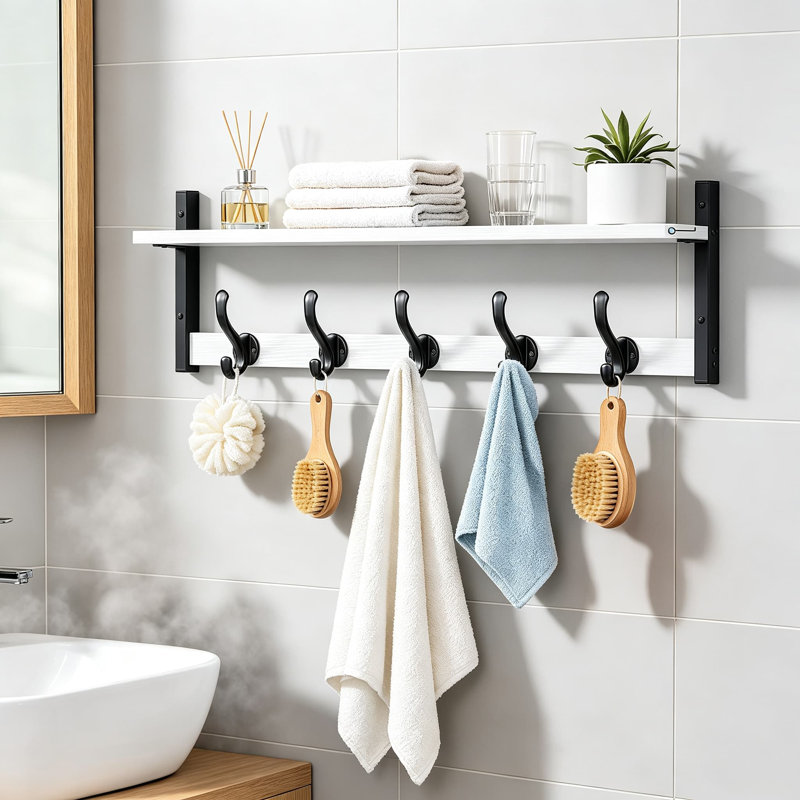 Portemanteau mural Rustic, White