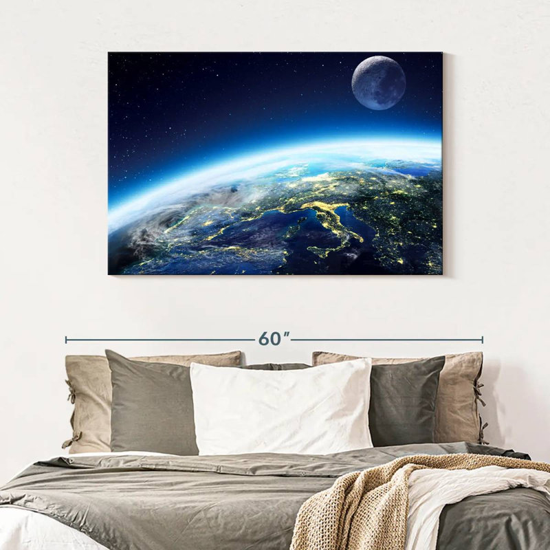 Oberle City Lights From Space, 32" H x 48" W