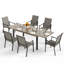 Ensemble de salle à manger rectangulaire d'extérieur 7 pièces - table extensible robuste en métal avec chaises