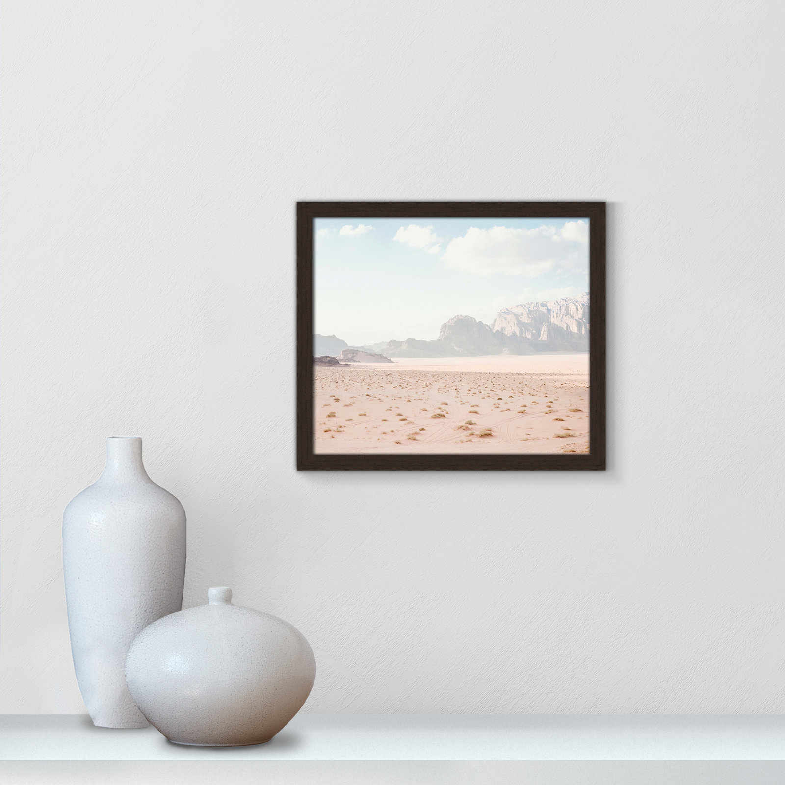 Tire Tracks "Tire Tracks" Print, 15" W x 13" H, Open Grain Walnut Framed