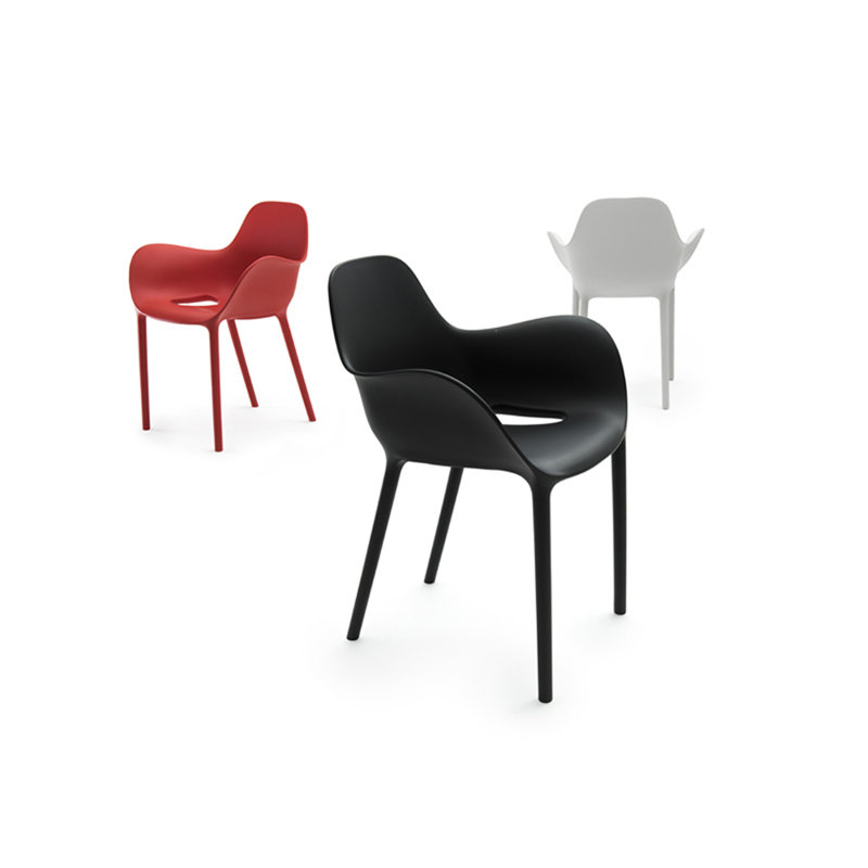 Sabinas Stacking Patio Dining Chair, Black