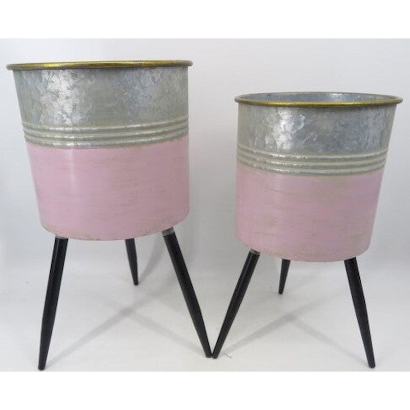 Kailany Metal Cachepot, Pink