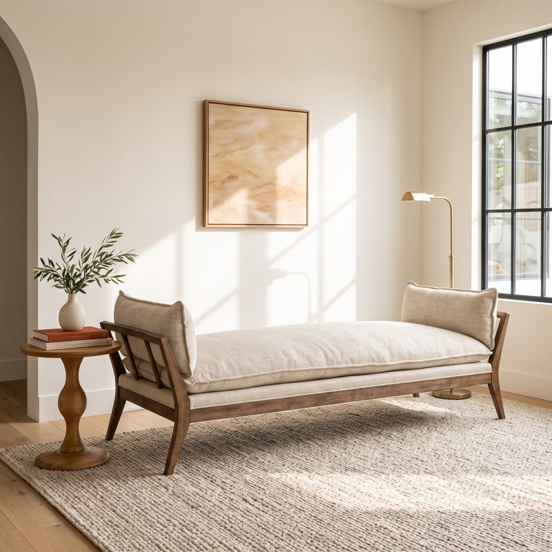 Kristen Solid Wood Upholstered Chaise Lounge