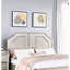 Lit grand format avec deux panneaux argentés traditionnels, fabriqués en pin, pour le style de chambre à coucher argenté, construction en pin, chaleur