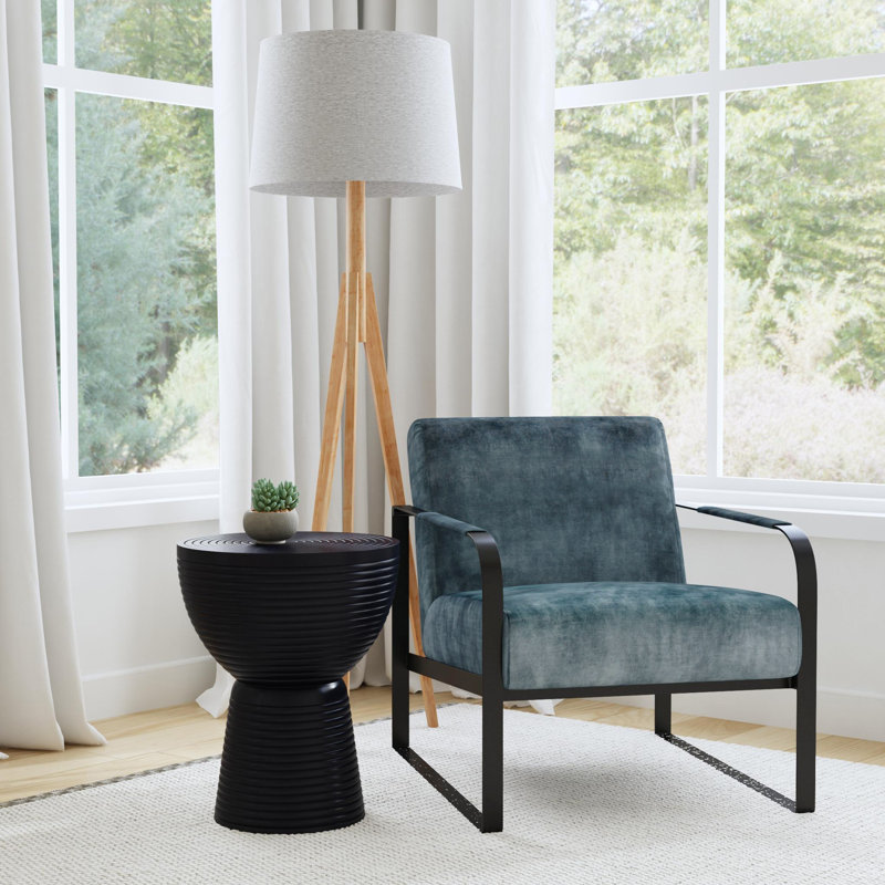 Upholstered Occasional Chair, Eucalyptus Blue Polyester Blend