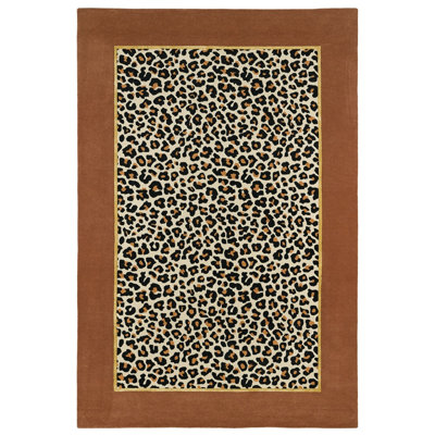 Fauve Hand Tufted Animal Print Area Rug in Naturel/Beige