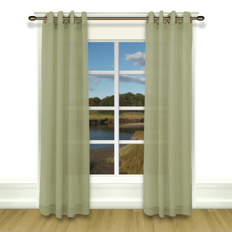Stepanie Semi Sheer Curtain Single Panel, 52" W x 72" L, Taupe