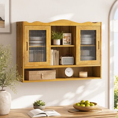 Armoire coulissante rétro à 2 portes avec trois niveaux de rangement, idéale pour les salles de bain, les cuisines, les salles à manger et divers espaces domestiques