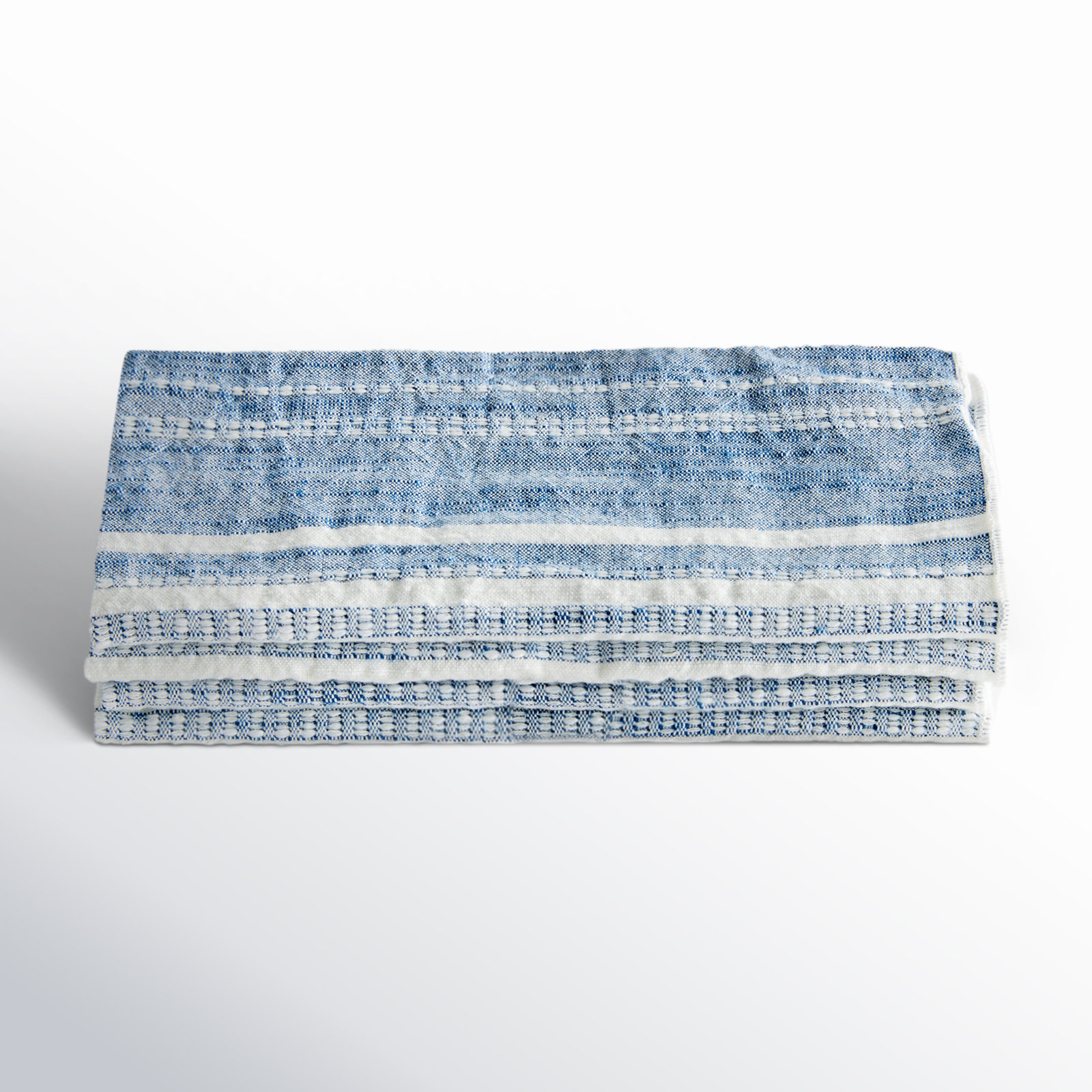Atoka Reversible Cotton Napkin, Hemmed, Textured Stripes