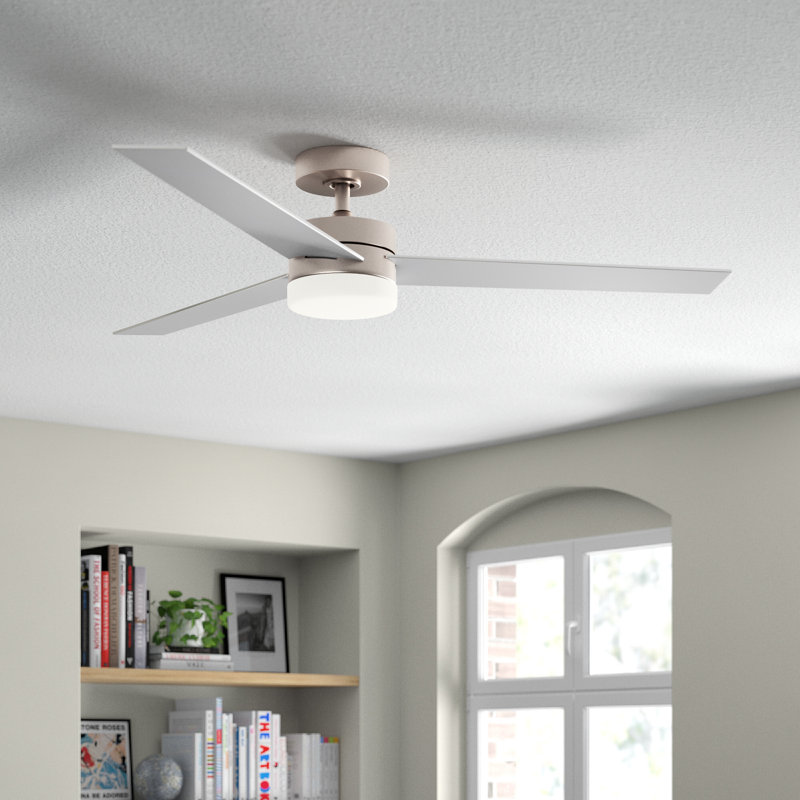 Ayvar 52'' Ceiling Fan with LED Lights, Light Gray