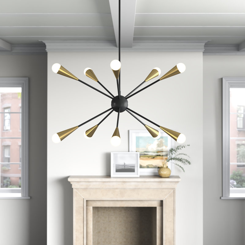 Addley 12-Light Chandelier, Midnight Black, 10 Lights