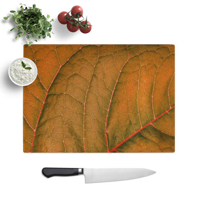 Glass Leaf Veins Chopping Board