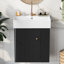 Meuble-lavabo flottant moderne de 21,6 po avec lavabo en céramique - parfait pour les petites salles de bain, rangement à droite