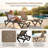 2PC Chair and Table Set, 5‑Position Adjustable Outdoor Chaise Lounge with Wheels & Stackable Design-1455031597