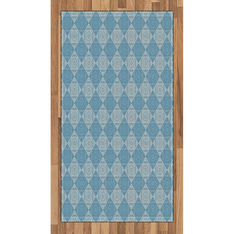 Geometric High Density Long Fiber Poly Threads Decorative Area Rug Carpet, Rectangle 2'7" x 5'