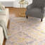 Tapis blanc cassé à motif damassé Zanesville-18100114
