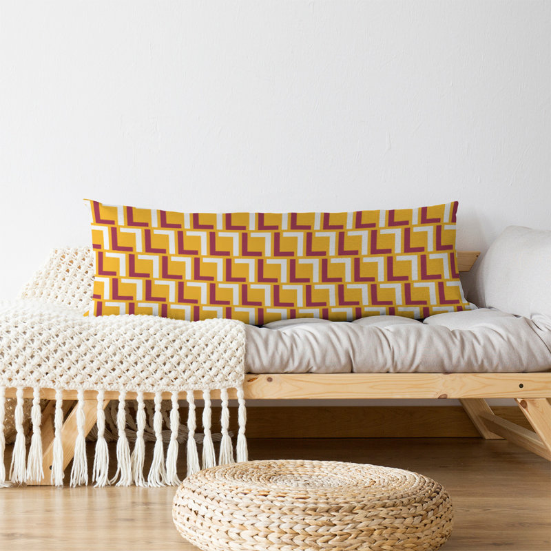 Polyester Medium Pillow, Polyester, Black/Red/Yellow