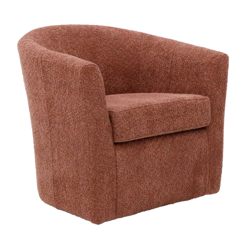 Fauteuil demi-tonneau pivotant 31 po Hansell, Mélange de polyester rouge