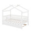 Twin wooden house bed with trundle-922912829