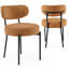 Table de salle à manger rectangulaire en bois Alyria de 63 po avec 2 chaises de salle à manger en cuir bouclé Sherpa-1463912052-1463912055-1463912079