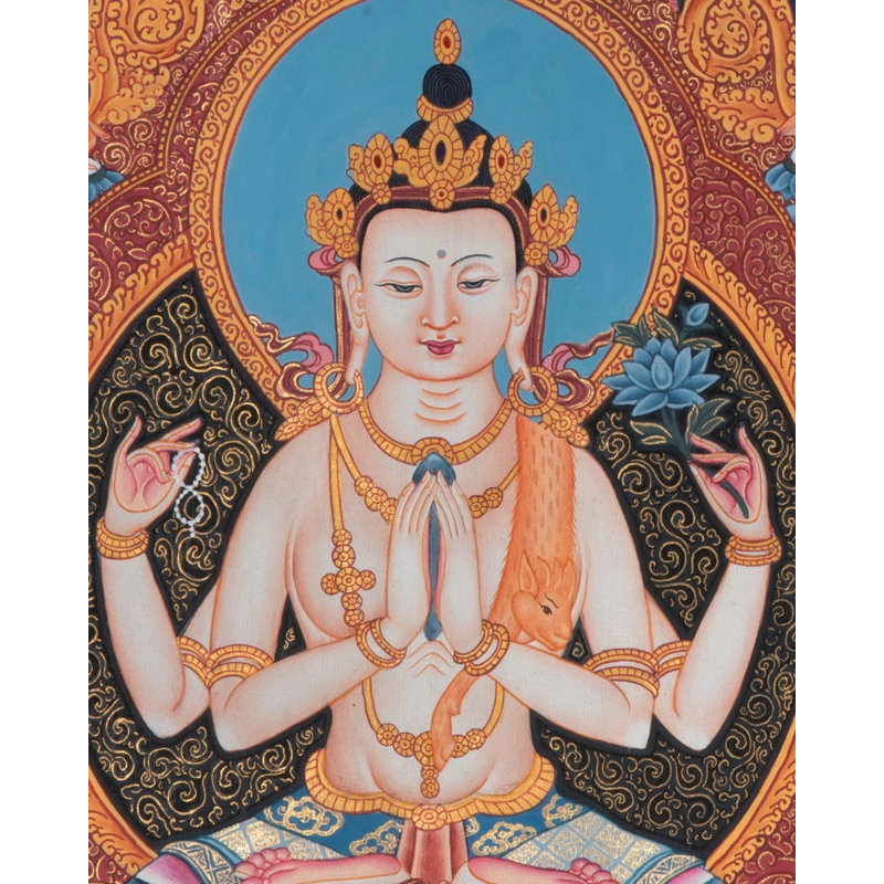 108 Chengrezig Thangka (Brocadeless Thangka)