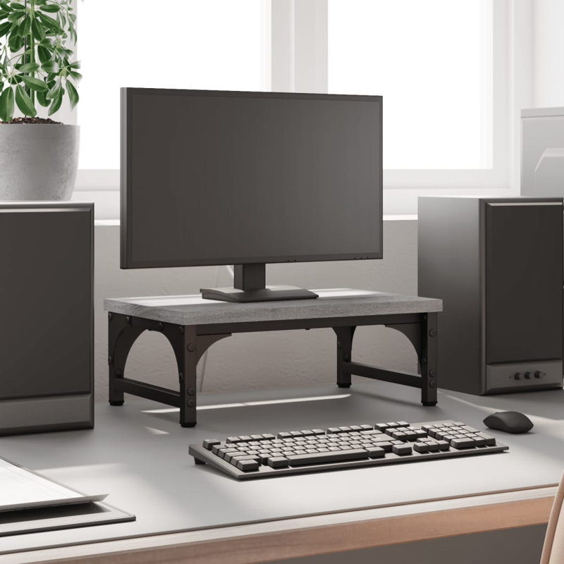 Millers Monitor Stand, 14cm H x 15.6cm W x 23cm D, Grey Sonoma