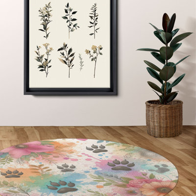 Pup Paw Splatter Fun Braided Rug