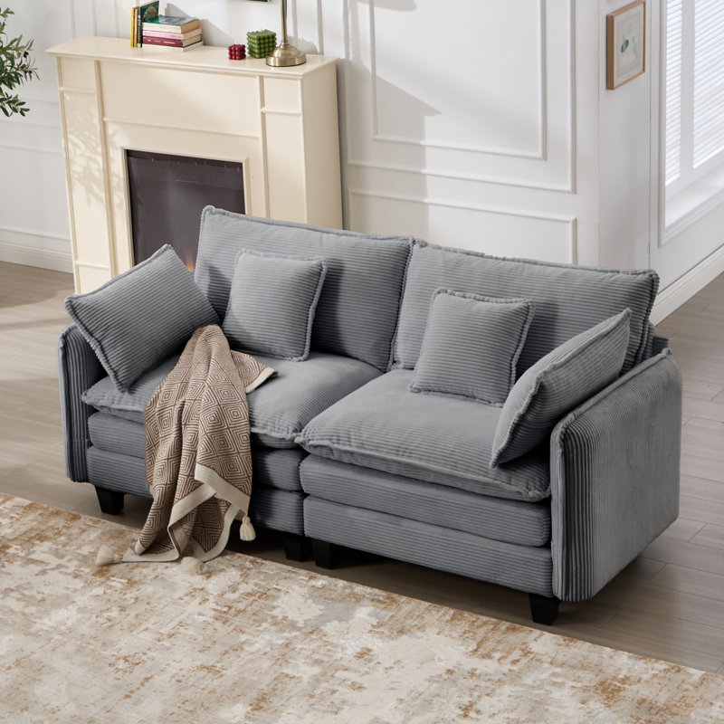 Canapé en velours Corduroy Comfy Cloud, Grey