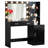 Black Vanity Desk With Mirror & Lights 46.4In - Dressing Table 2 Large Drawers Vertical Organizer, 3 Level Dresser, Lighting Modes Adjustable Brightness For Bedroom And-1084281104