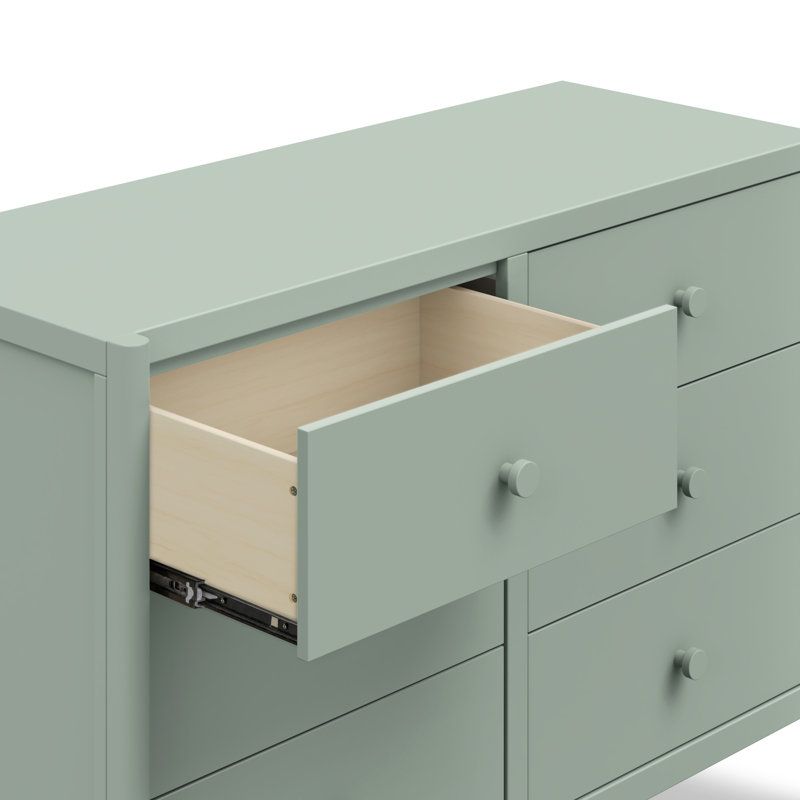 Birdie 6-Drawer Dresser, Light Sage