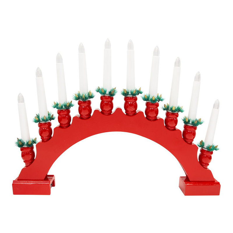 Taper Candle with Wood Holder