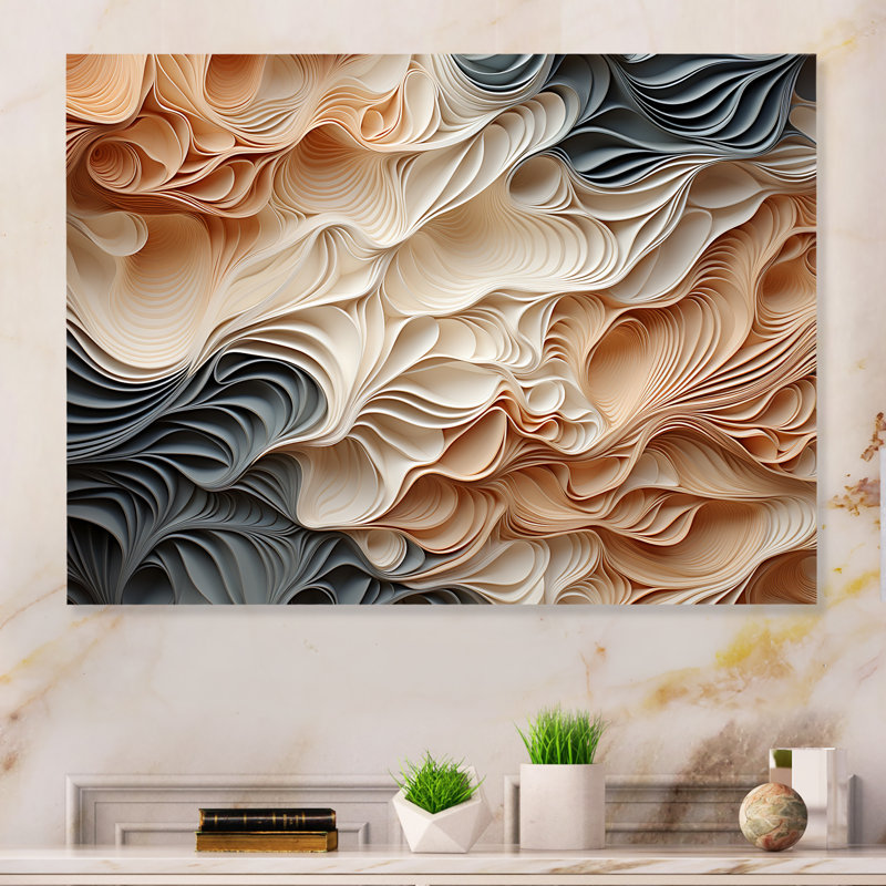 - Impression d'art mural abstrait en métal, H 16 po x l 32 po x P 1 po