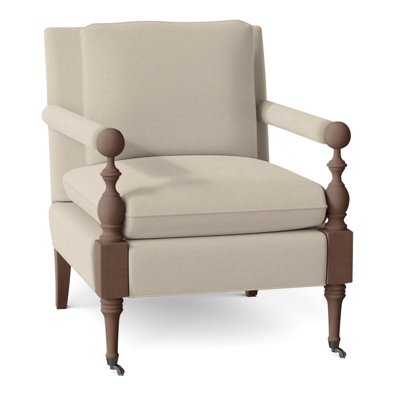 Fauteuil Leslie, Perigold ‑ organza de berges, Noyer