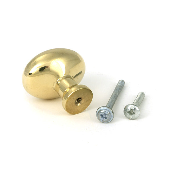 Moore Cabinet Knob, Polished Brass, 1.50" Knob Diameter