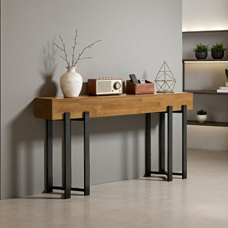 Table de vestibule, console rustique, table de couloir, table de canapé, étagère de présentation
