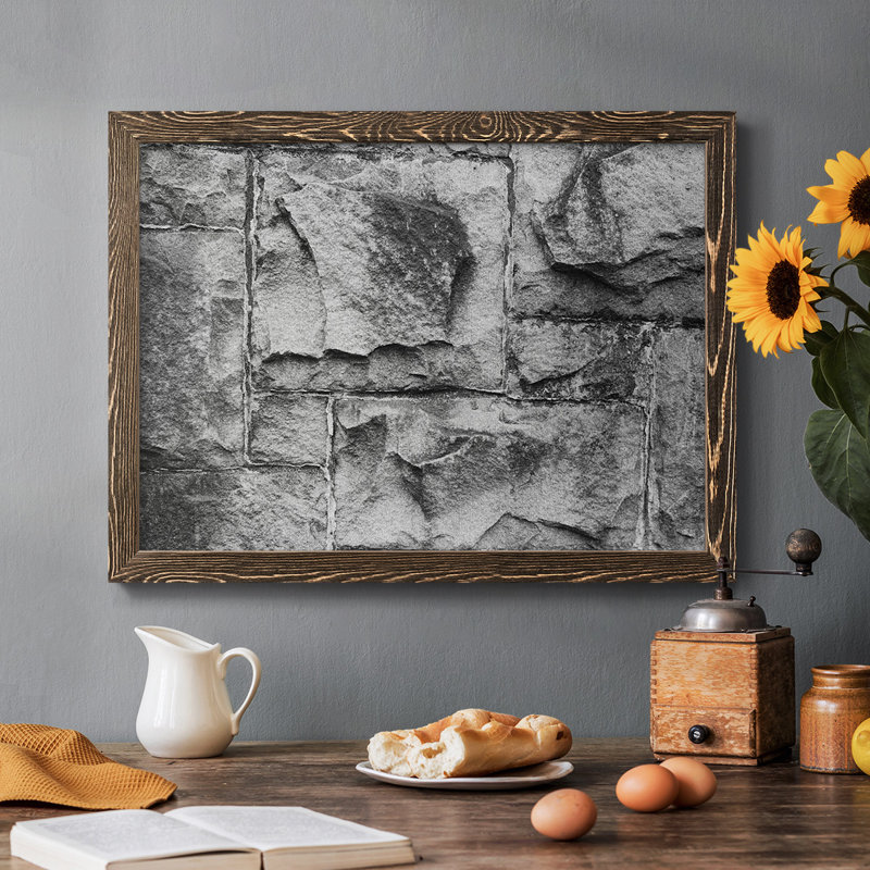 Found Textures VI, peinture sur toile encadrée, Noyer, H 14 po x l 20 po x P 1,5 po