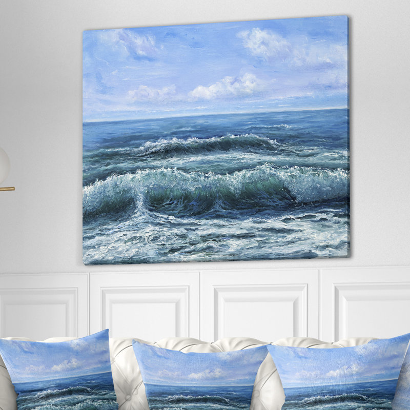 Vagues apaisantes-impression d’art graphique sur toile tendue, H 30 po x l 40 po x P 1,5 po