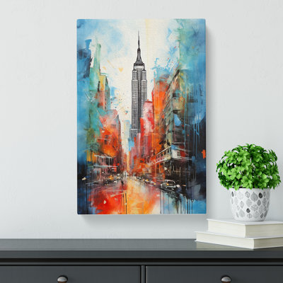 Empire State Building Action Painting - Print