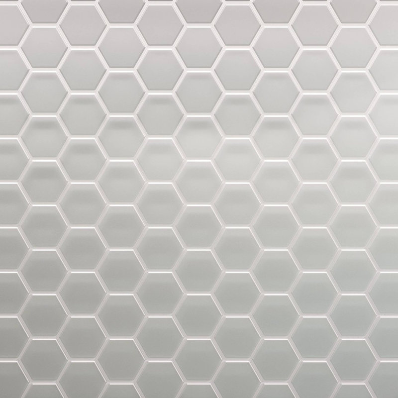 3" Beehive 10.25in.x11.75in. Glass Mosaic Tile, Misty Gray Matte