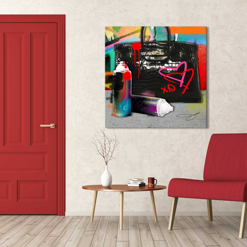 Graffiti Fashion 1 (Square) par By Jodi - impression, Toile tendue, H 28 po x l 28 po x P 1,5 po
