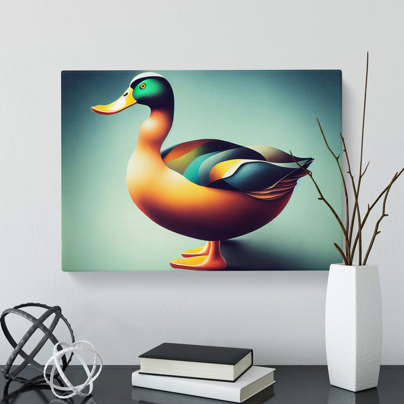 Fascinating Duck - Wrapped Canvas, 50cm H x 76cm W x 3cm D