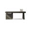 Bureau rectangulaire en bois manufacturé noir avec 5 tiroirs-109000085